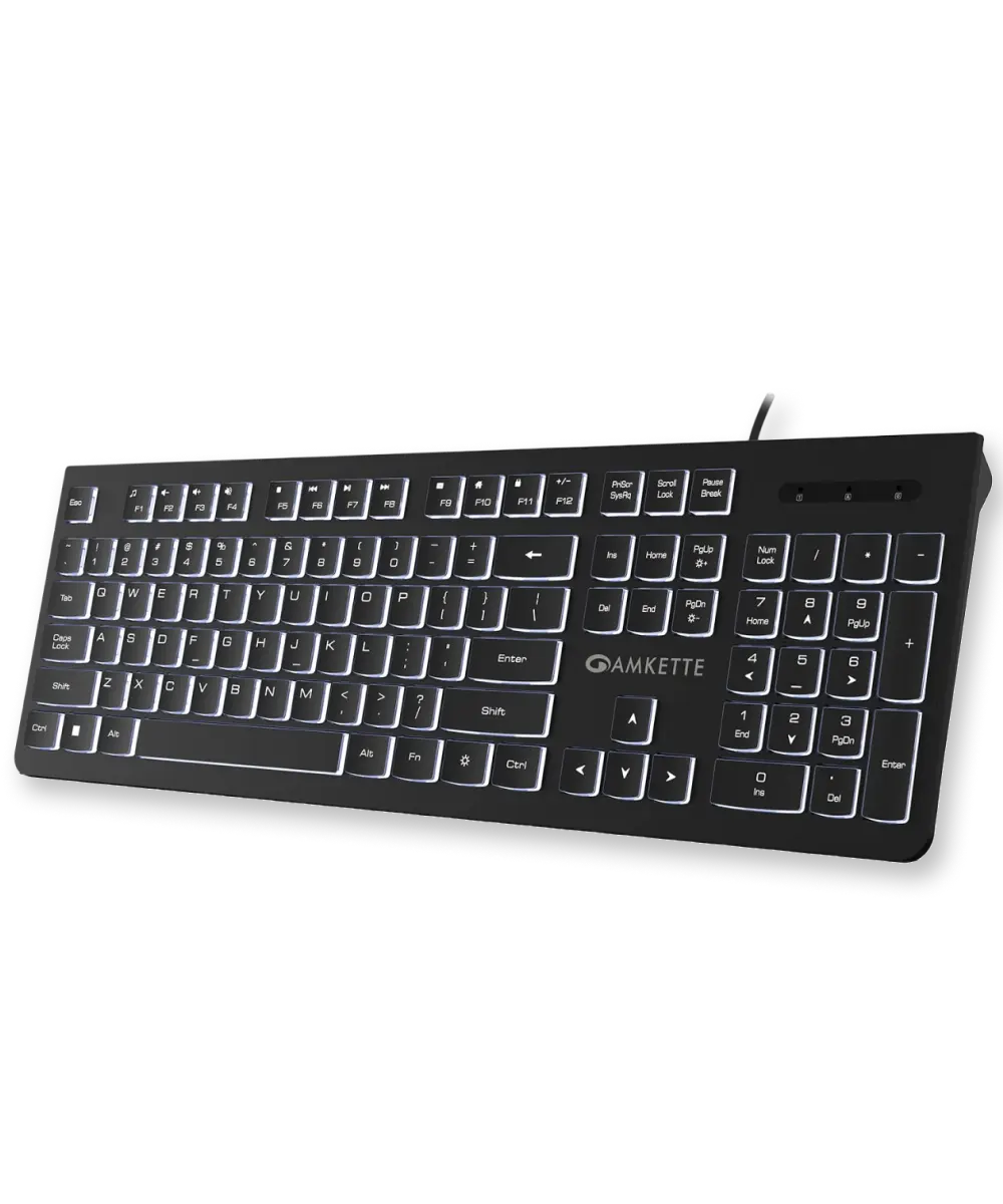 Amkette Wi-Key Backlit Wired Keyboard